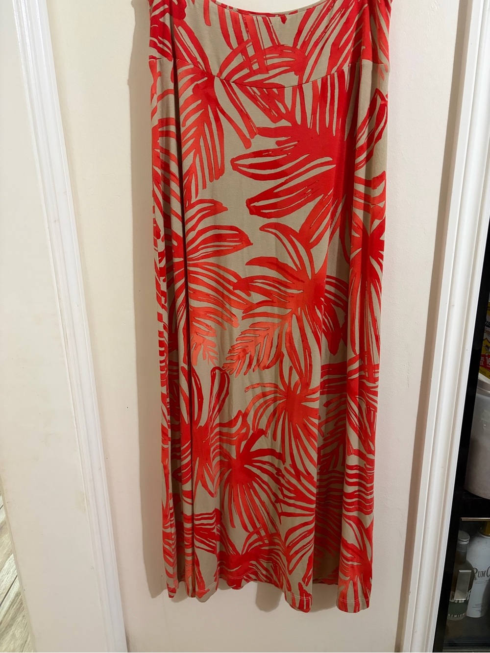 Tommy Bahama Red Palm Print Maxi Skirt